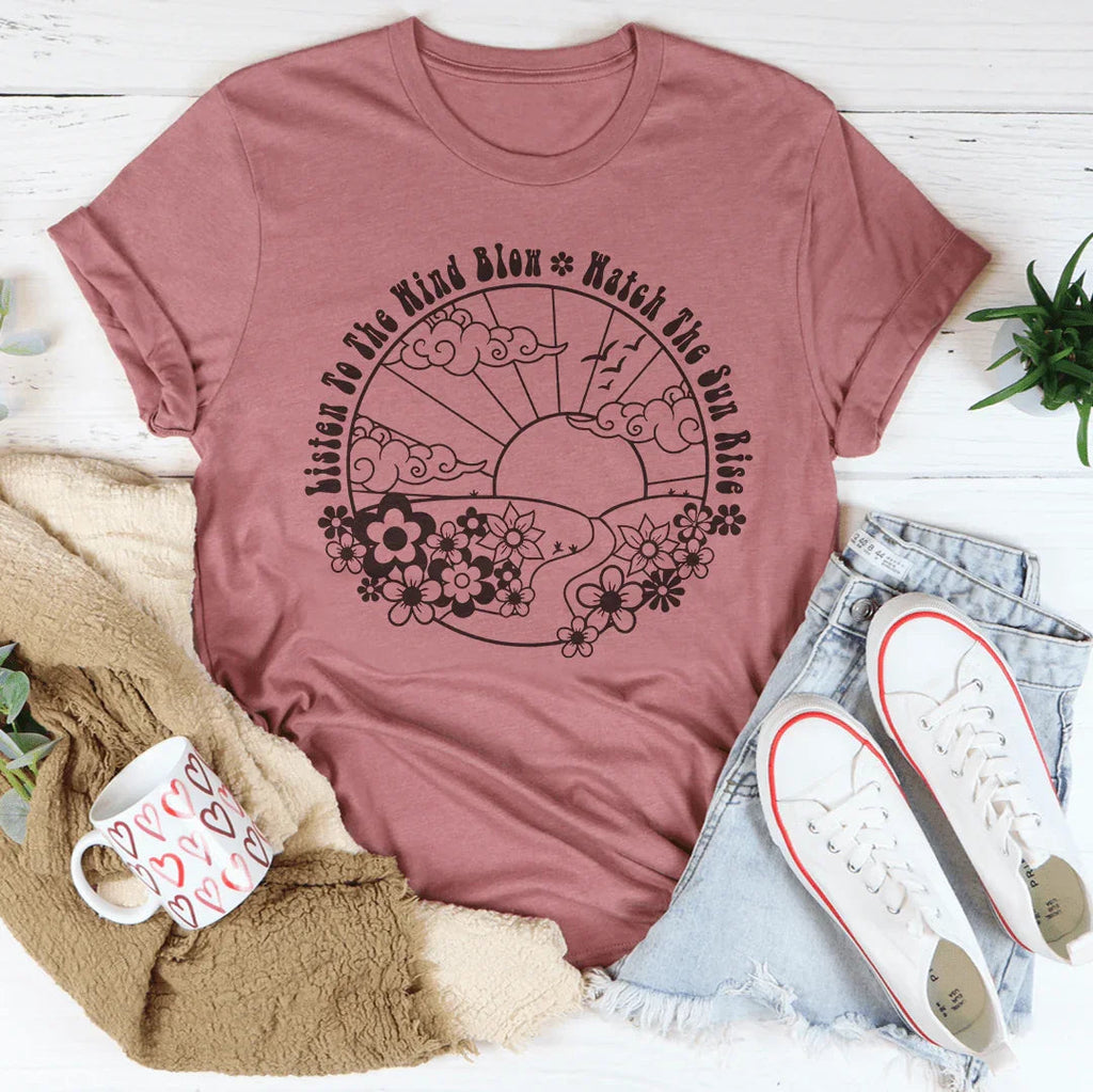 Retro Music Lyric Casual Shirt – "Listen To The Wind Blow product image 4