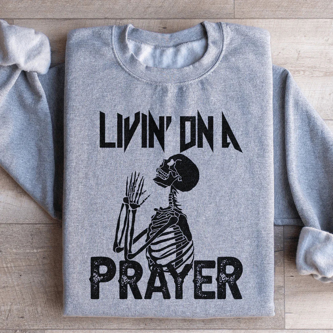 Rock Nostalgia Skeleton Sweatshirt – "Livin' On A Prayer" product image 4
