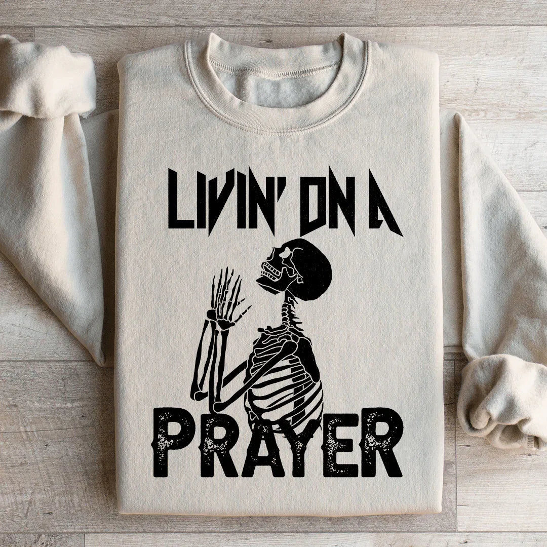 Rock Nostalgia Skeleton Sweatshirt – "Livin' On A Prayer" product image 2