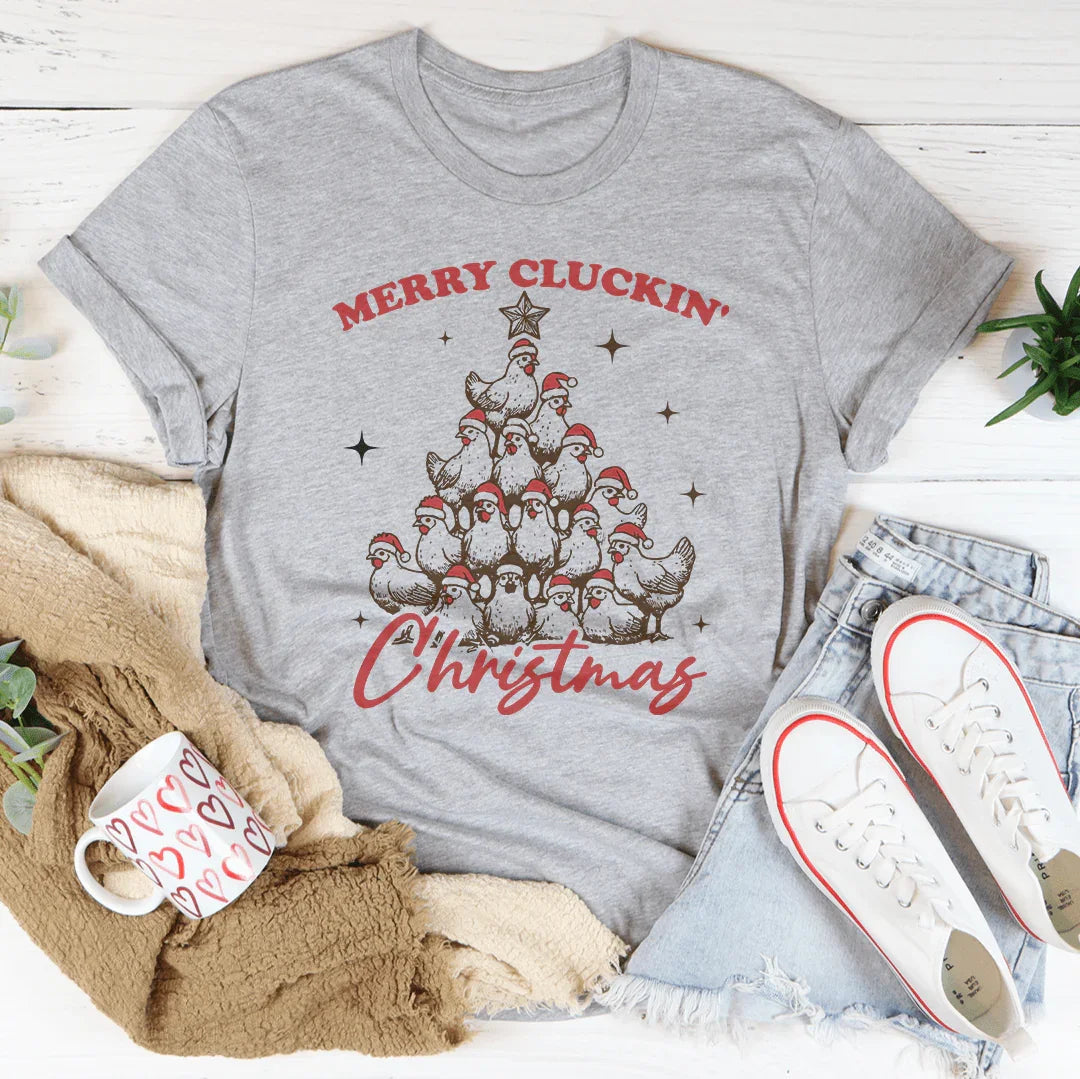 Merry Cluckin Christmas Tee product image 4