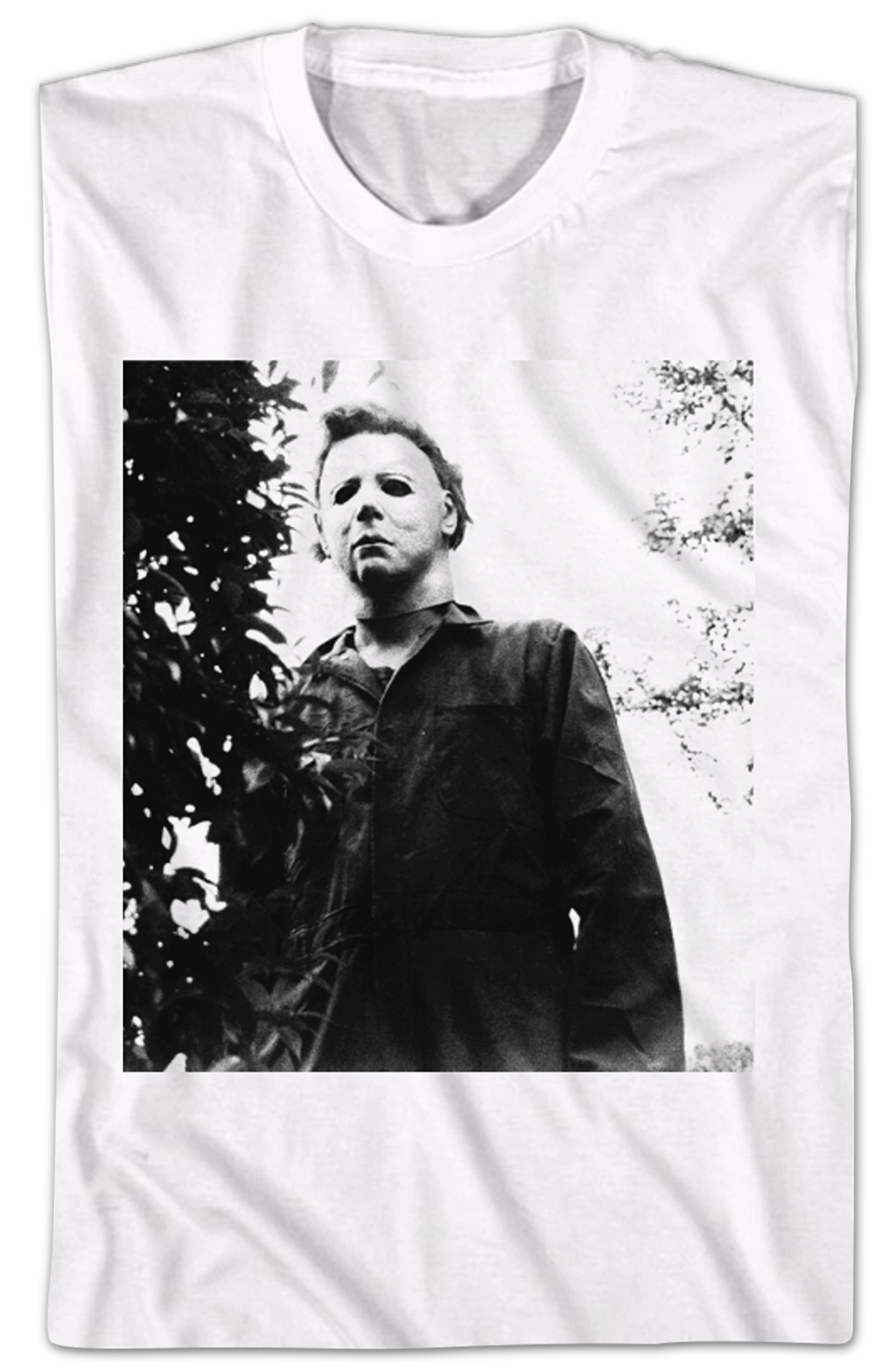 Michael Myers Black And White Photo Halloween T-Shirt product image 2