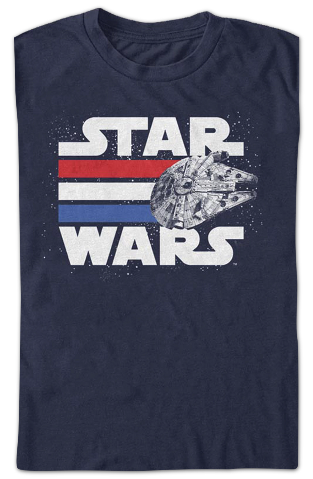 Millennium Falcon Red White Blue Stripes Star Wars T-Shirt product image 2