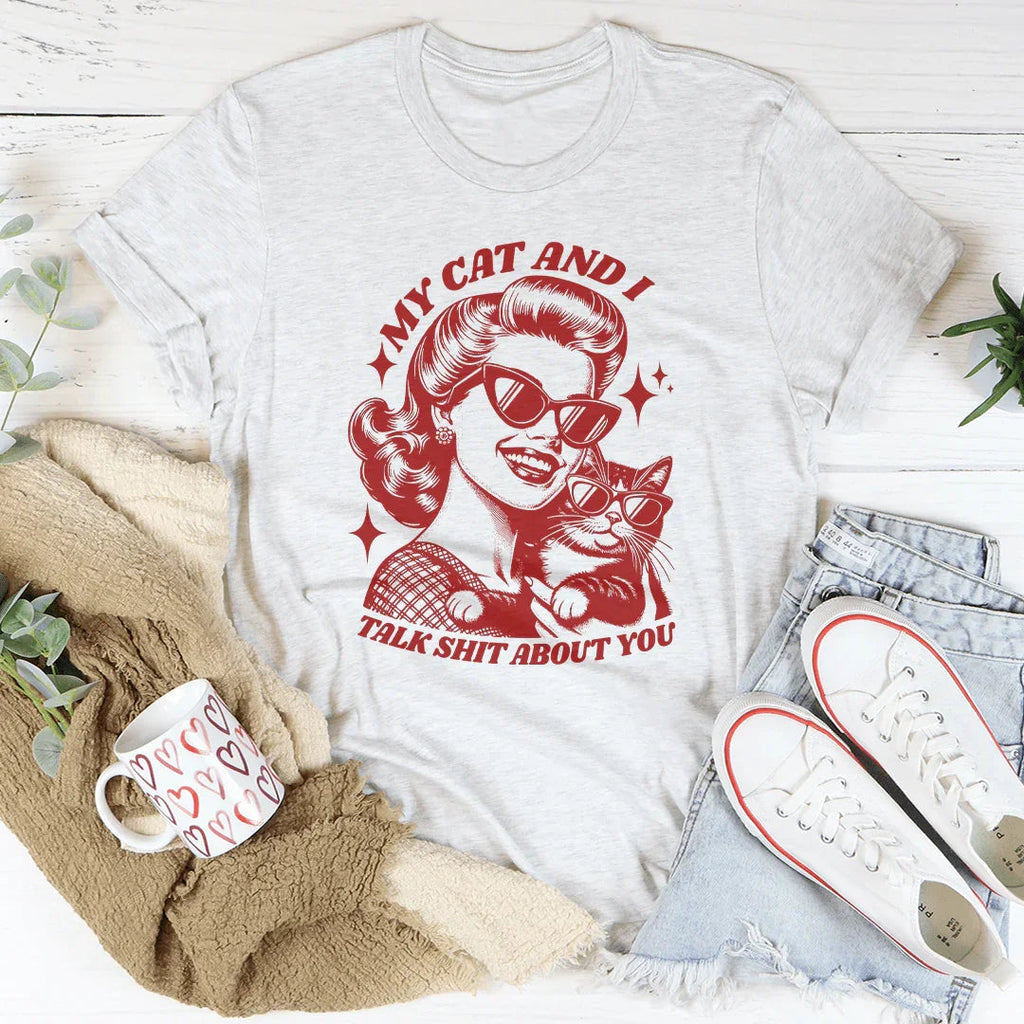 "My Cat And I Talk Shit About You" – Mom Graphic Shirt product image 1