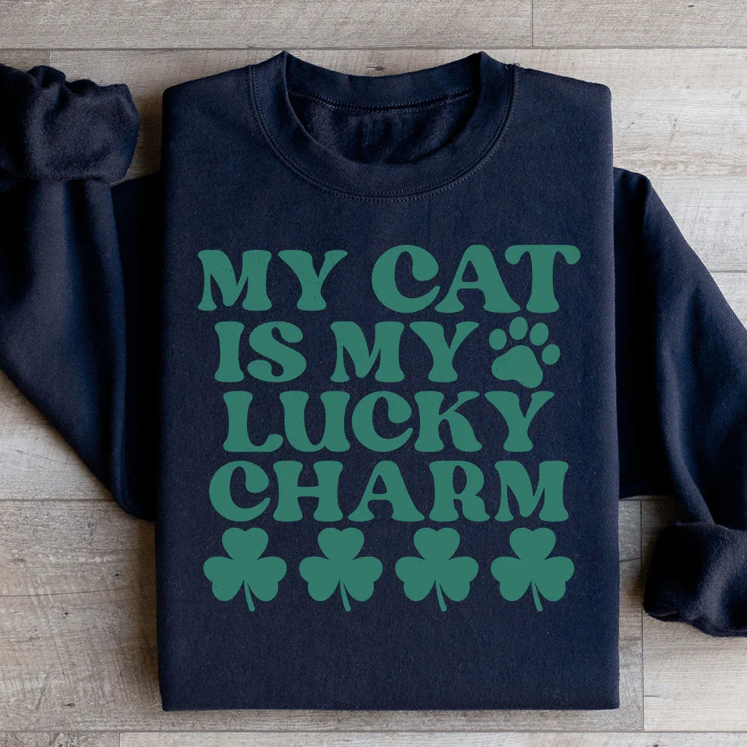 Cute Retro St. Patrick's Day Pullover – "My Cat Is My Lucky product image 2