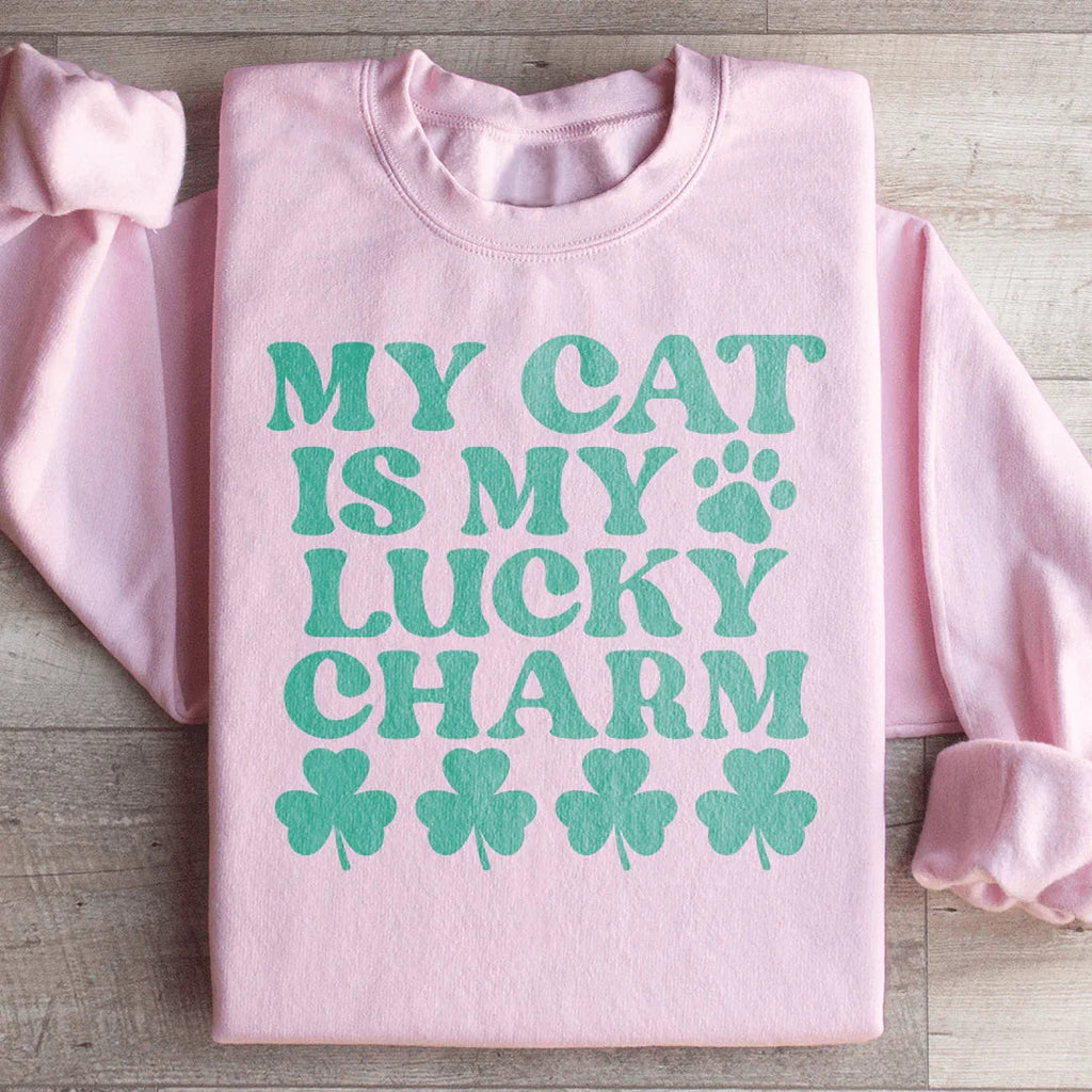 Cute Retro St. Patrick's Day Pullover – "My Cat Is My Lucky product image 3