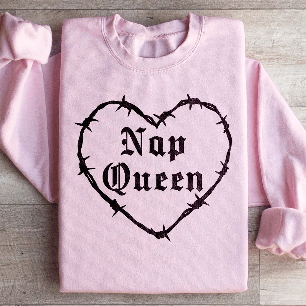 \"Nap Queen\" – Cozy Homebody Graphic Crewneck Sweatshirt product image 1