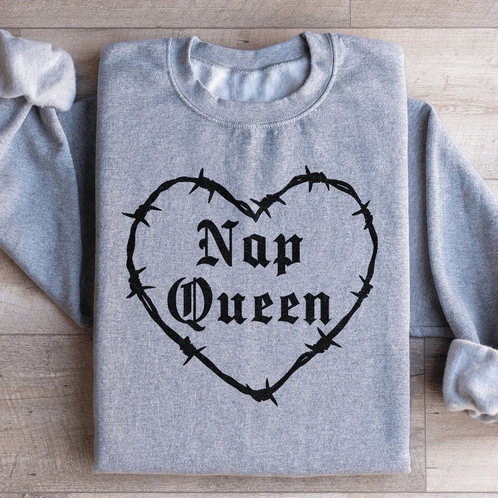\"Nap Queen\" – Cozy Homebody Graphic Crewneck Sweatshirt product image 4