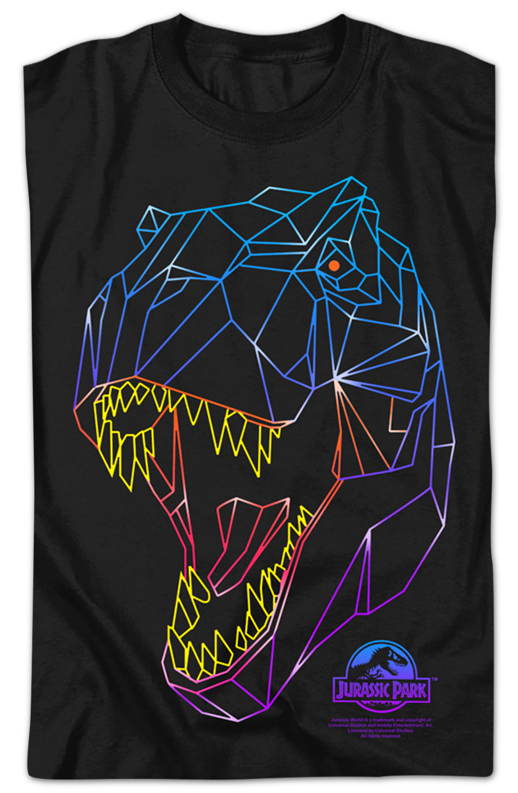 Neon Tyrannosaurus Rex Jurassic Park T-Shirt product image 2