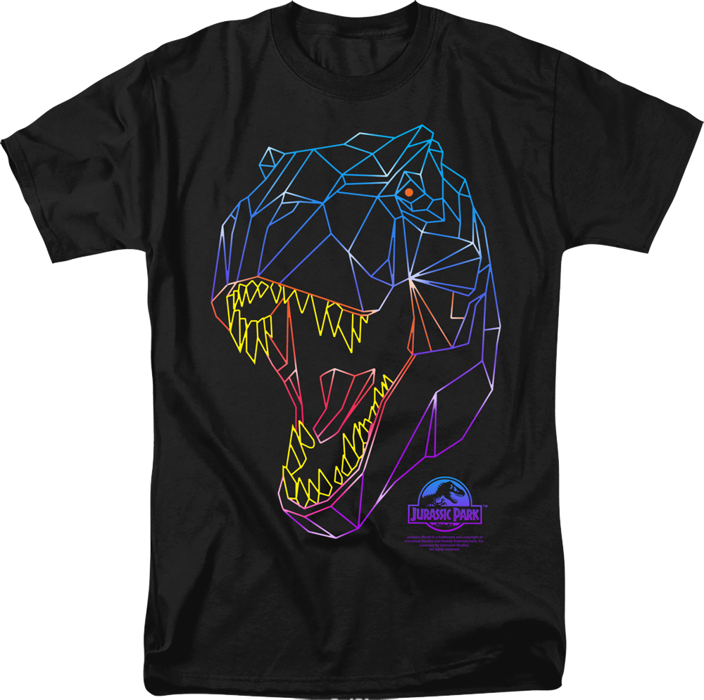 Neon Tyrannosaurus Rex Jurassic Park T-Shirt product image 1
