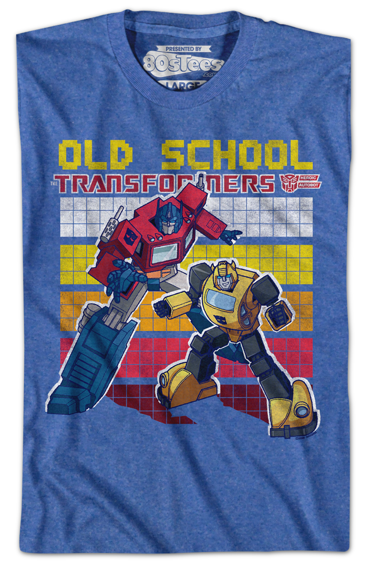Old School Optimus Prime And Bumblebee Transformers T-Shirt product image 2