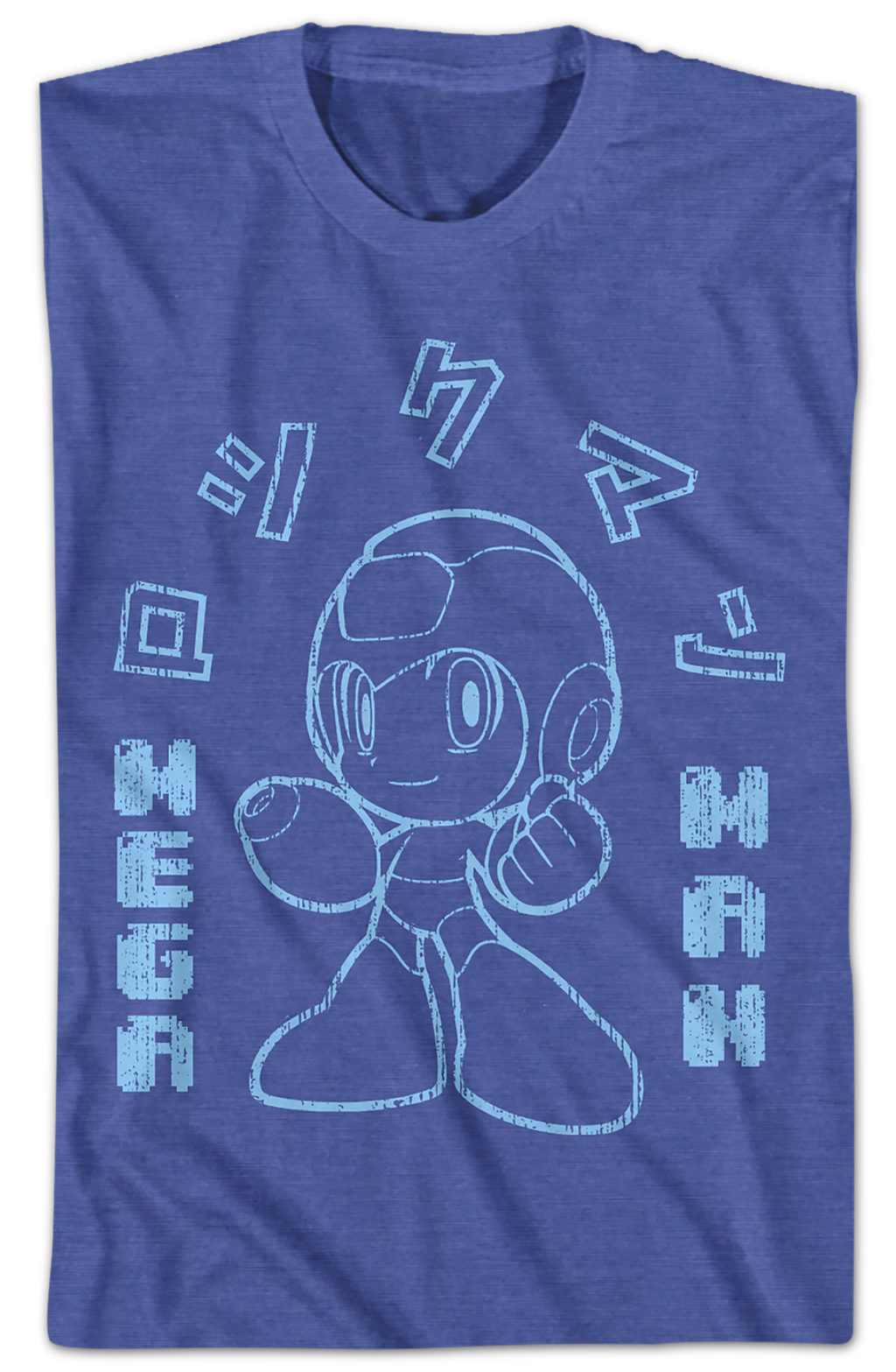 Outlined Japanese Text Mega Man T-Shirt product image 2