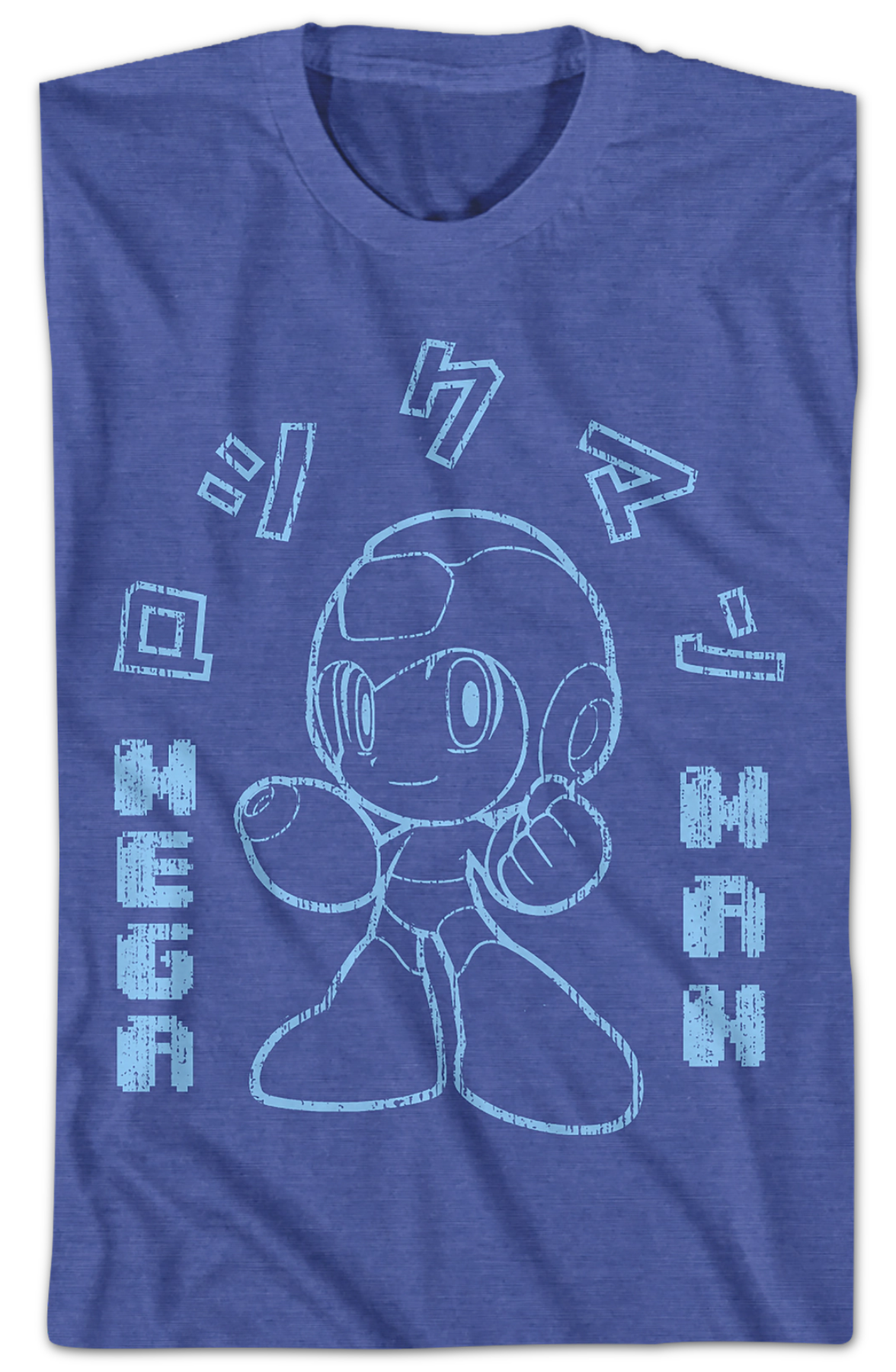 Outlined Japanese Text Mega Man T-Shirt product image 2