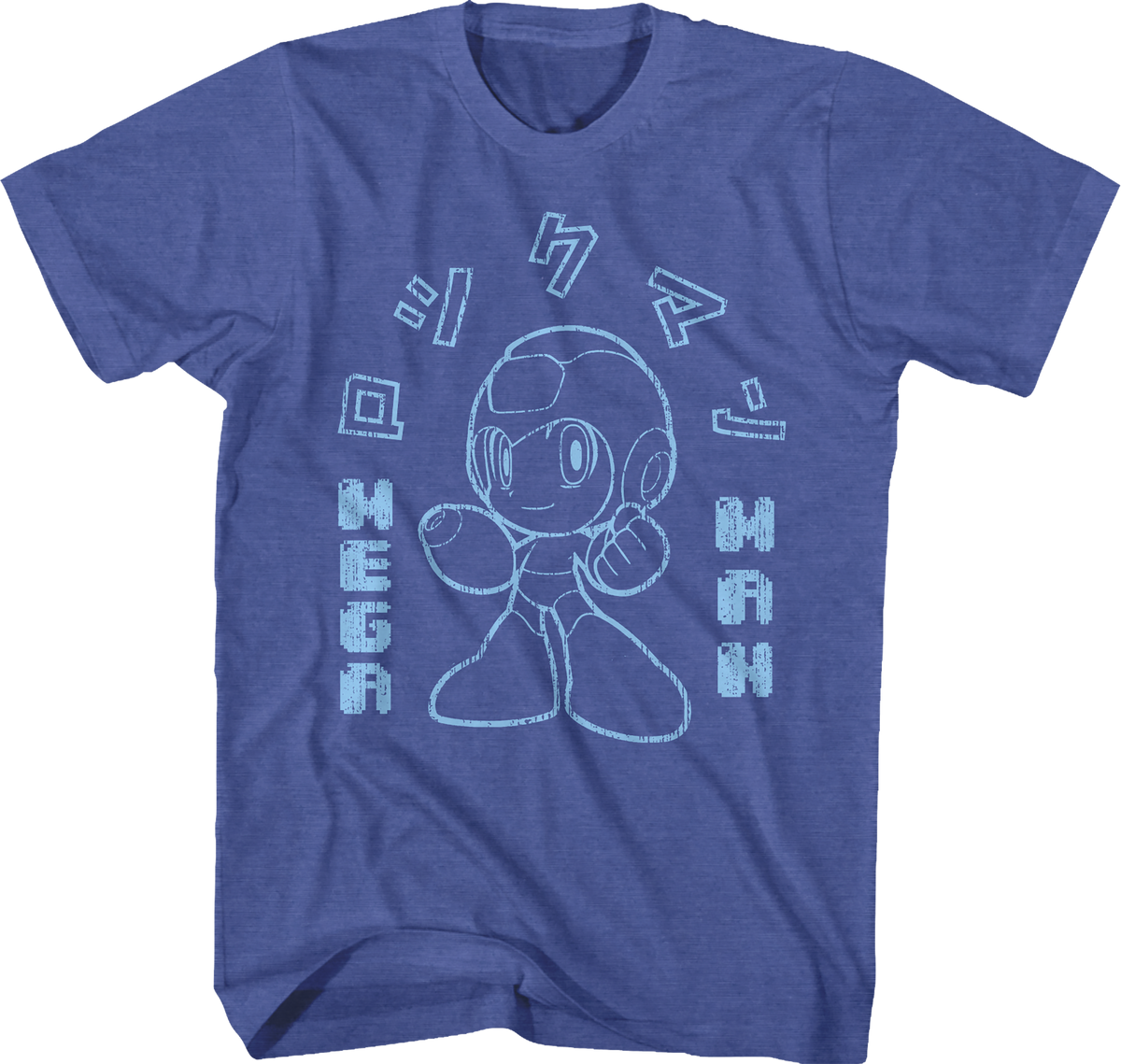 Outlined Japanese Text Mega Man T-Shirt product image 1
