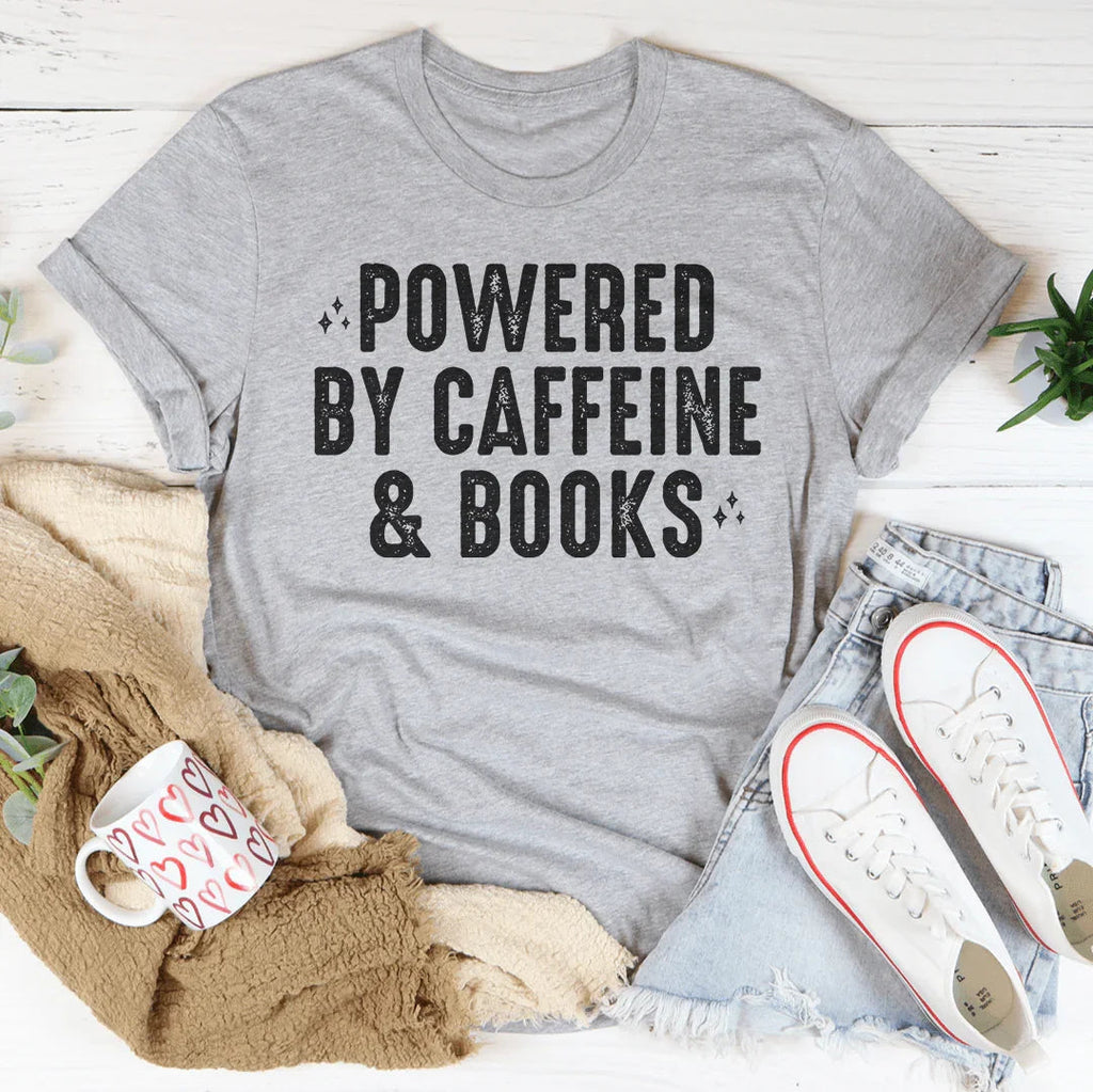 Powered By Caffeine & Books Tee product image 2