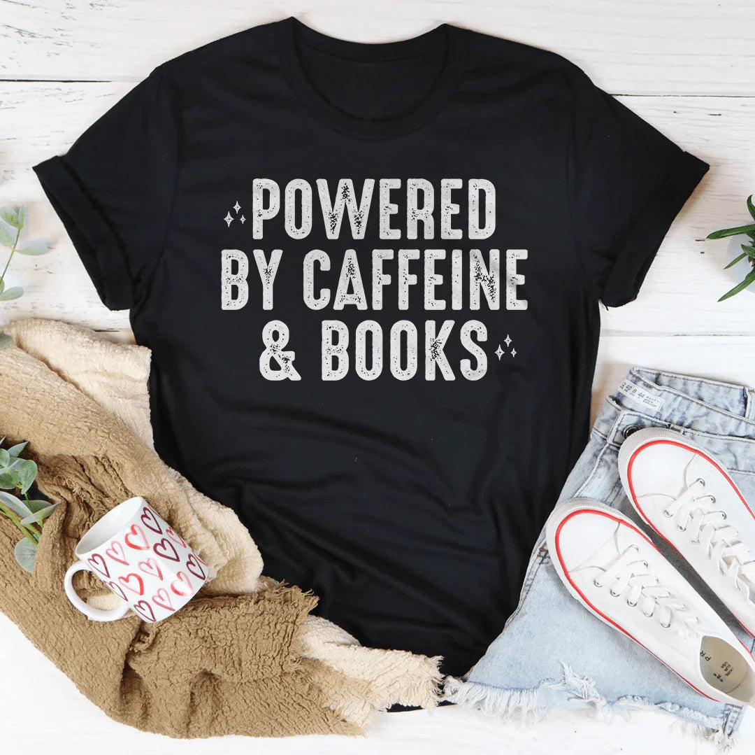 Powered By Caffeine & Books Tee product image 4