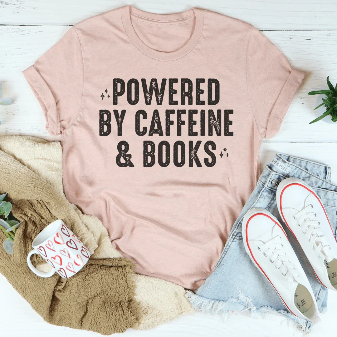Powered By Caffeine & Books Tee product image 3