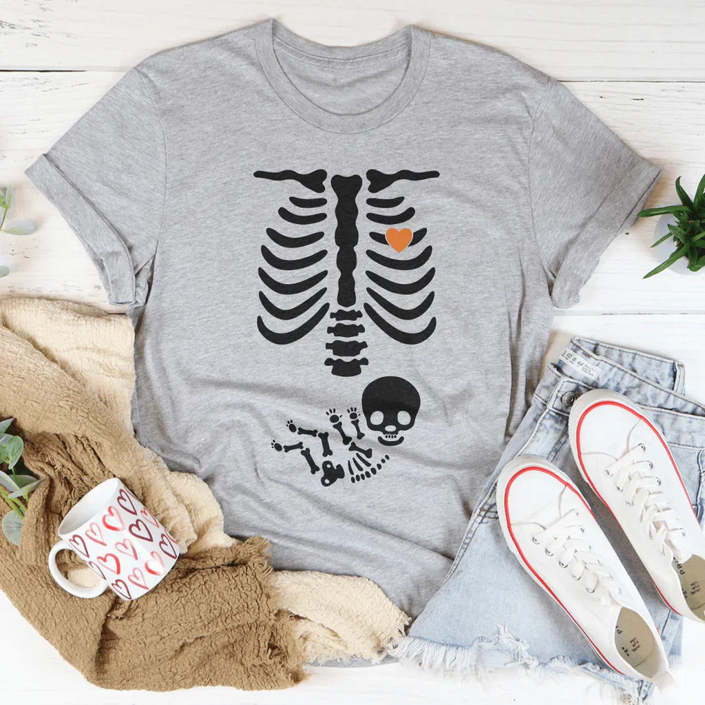 Pregnant Skeleton Baby Boy Tee product image 3
