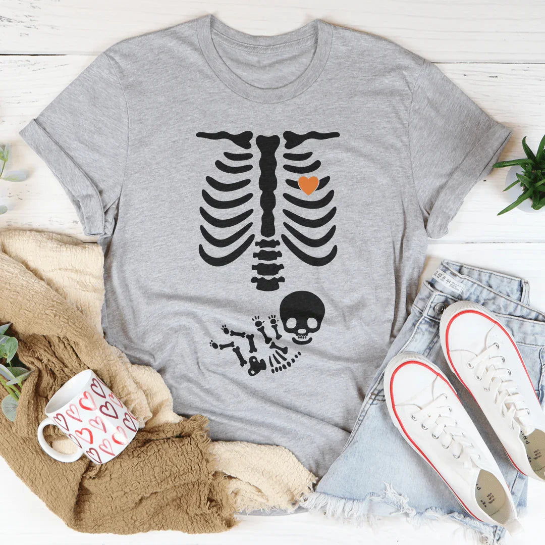 Pregnant Skeleton Baby Boy Tee product image 3