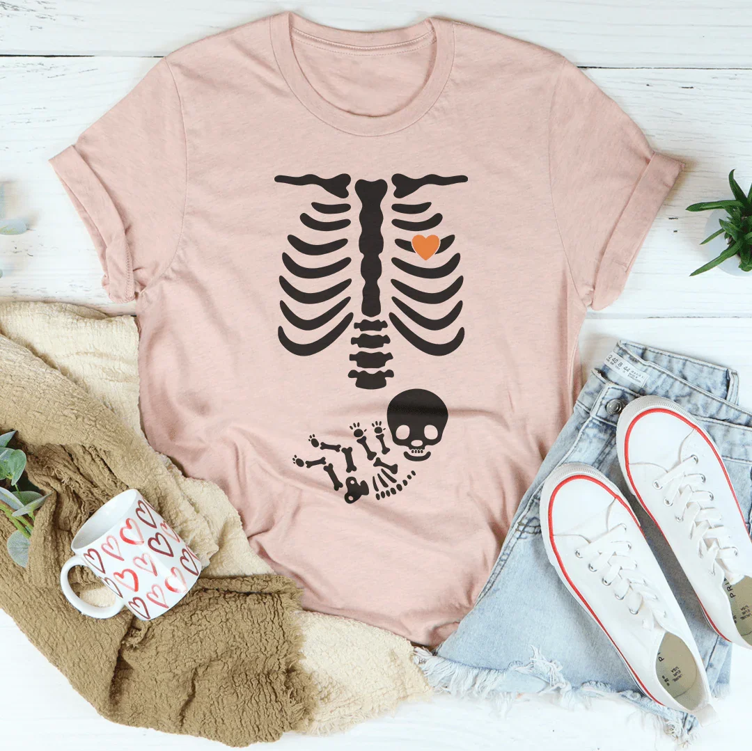 Pregnant Skeleton Baby Boy Tee product image 4