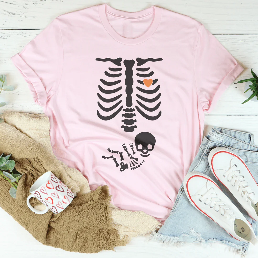 Pregnant Skeleton Baby Boy Tee product image 2