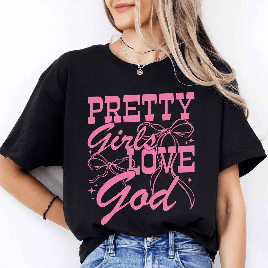 Christian Women's Faith Top – "Pretty Girls Love God" product image 4