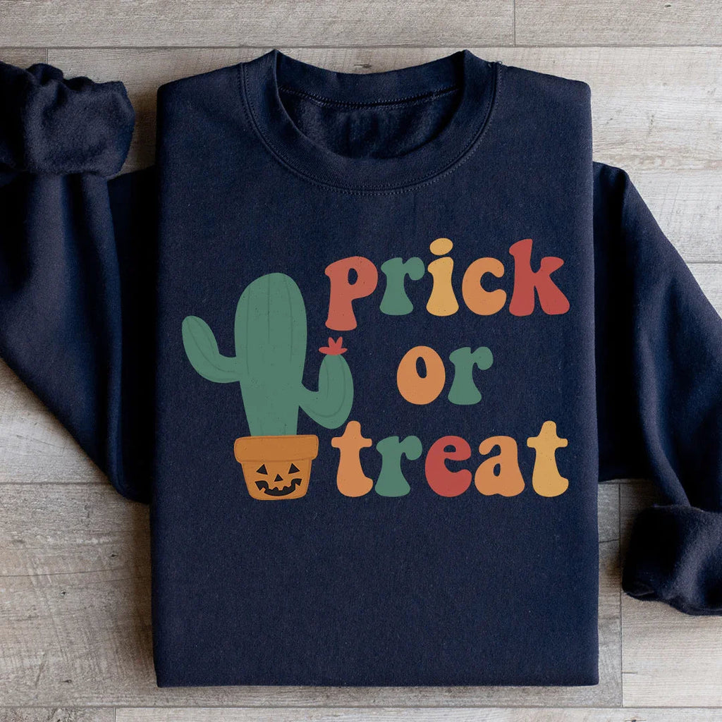 "Prick Or Treat" – Halloween Cactus Pun Cozy Sweatshirt product image 2