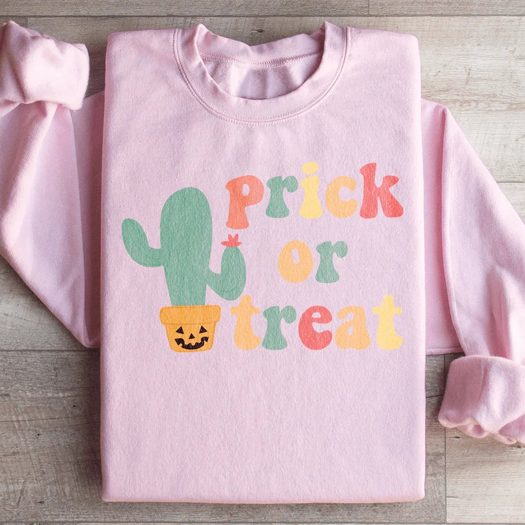 "Prick Or Treat" – Halloween Cactus Pun Cozy Sweatshirt product image 1