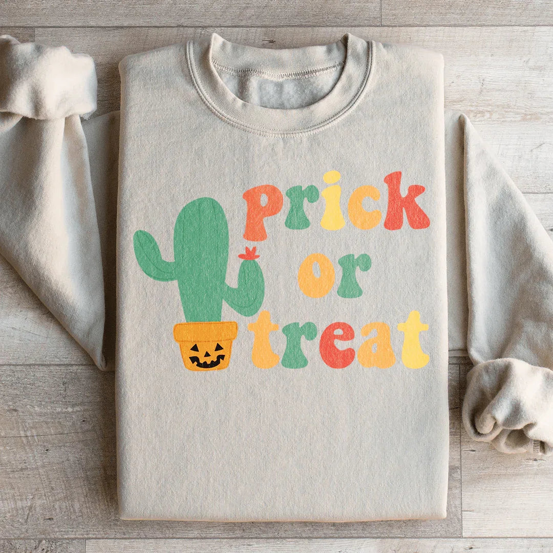 "Prick Or Treat" – Halloween Cactus Pun Cozy Sweatshirt product image 3
