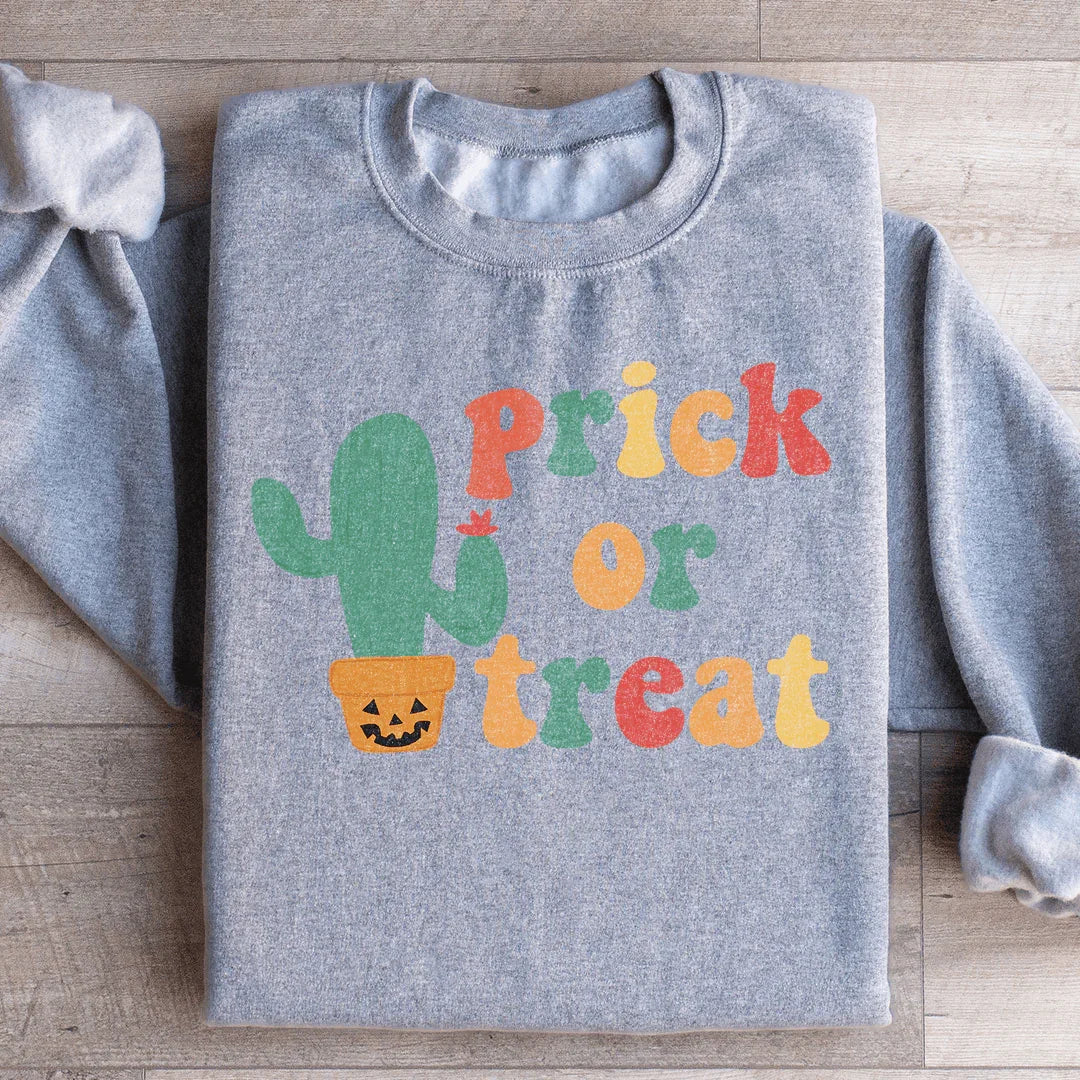 "Prick Or Treat" – Halloween Cactus Pun Cozy Sweatshirt product image 4