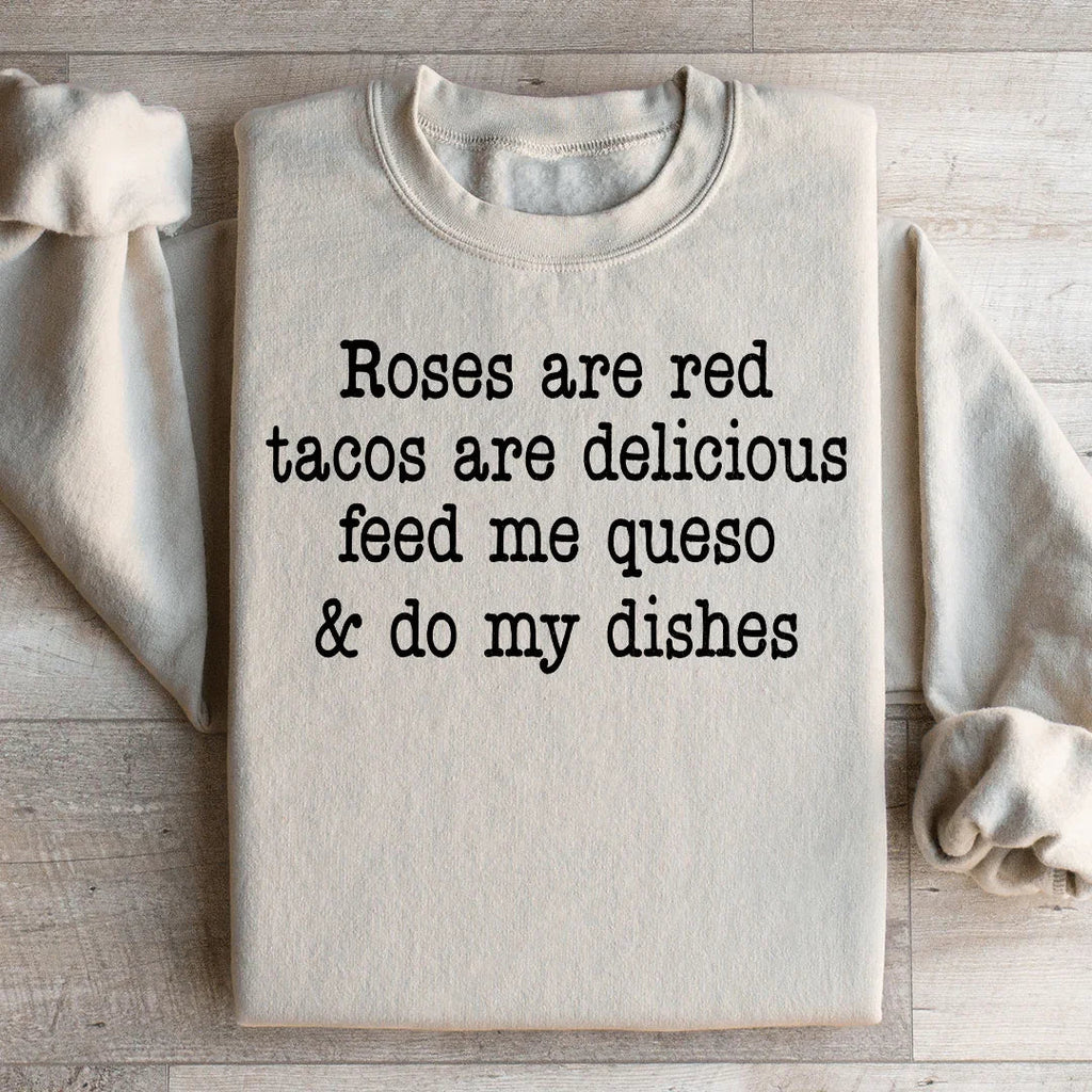 Funny Foodie Rhyme Fleece Pullover – "Roses Are Red Tacos product image 2