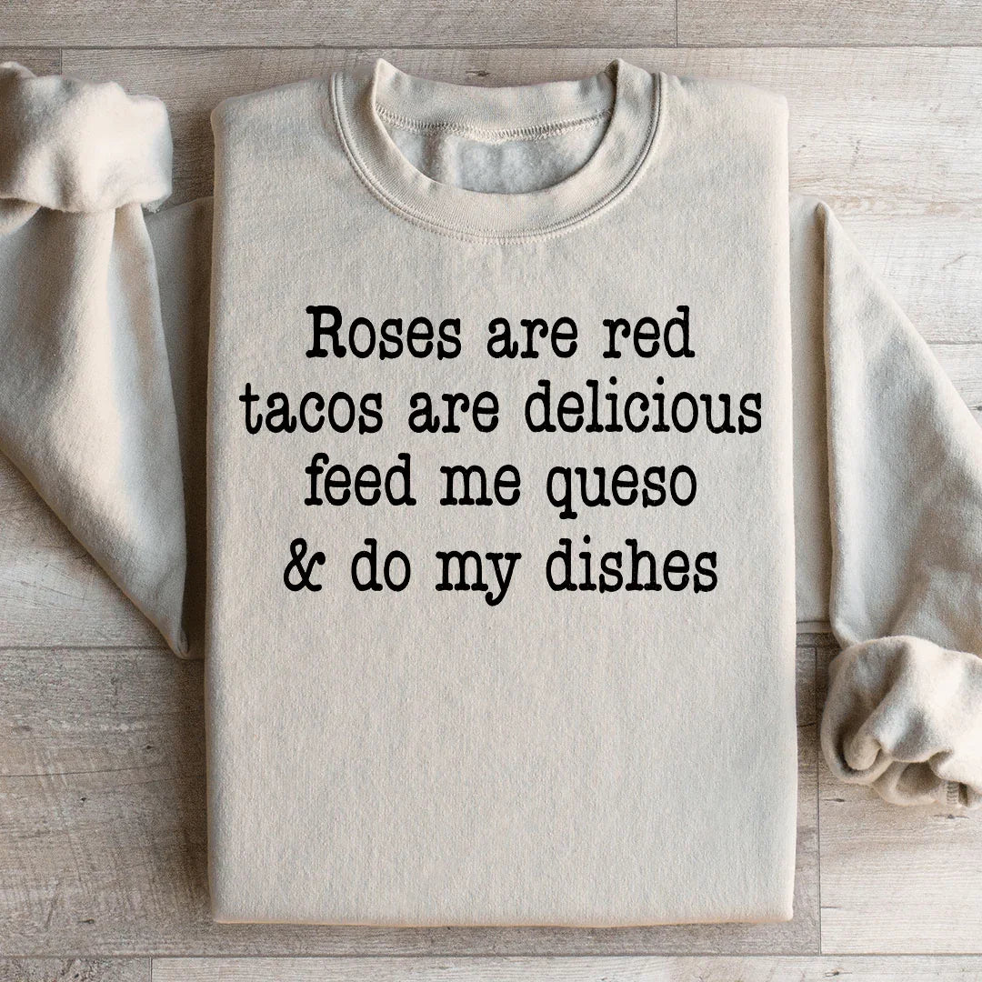 Funny Foodie Rhyme Fleece Pullover – "Roses Are Red Tacos product image 2
