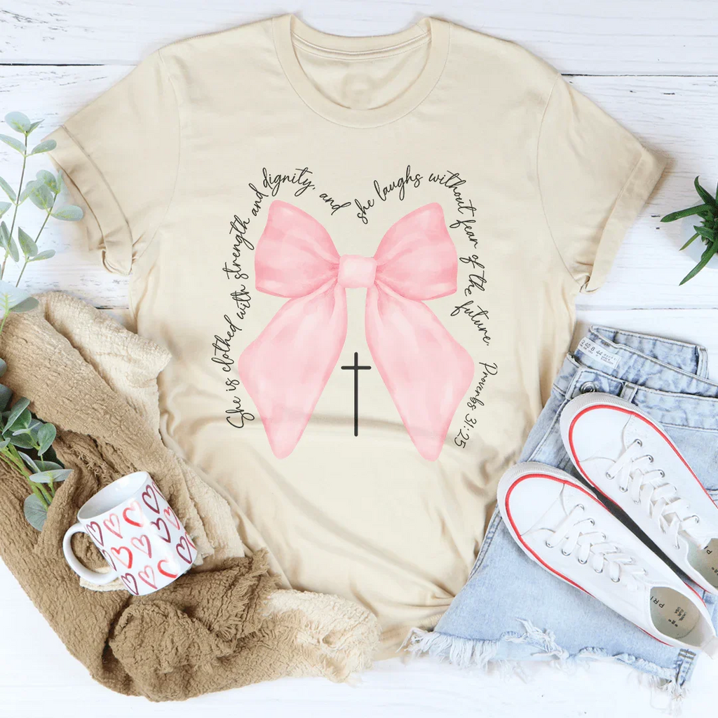 She Is Clothed With Strength And Dignity Tee product image 5