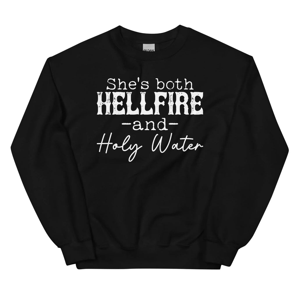 She's Both Hellfire And Holy Water Sweatshirt product image 4