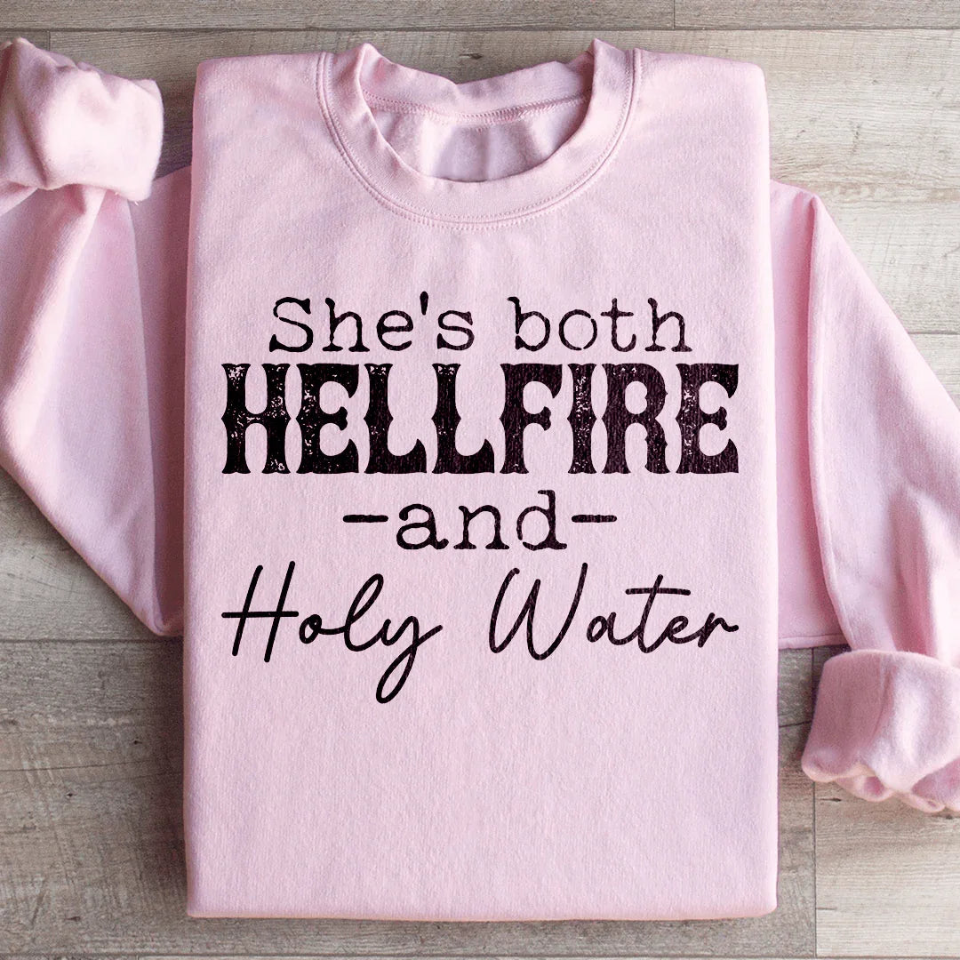 She's Both Hellfire And Holy Water Sweatshirt product image 3
