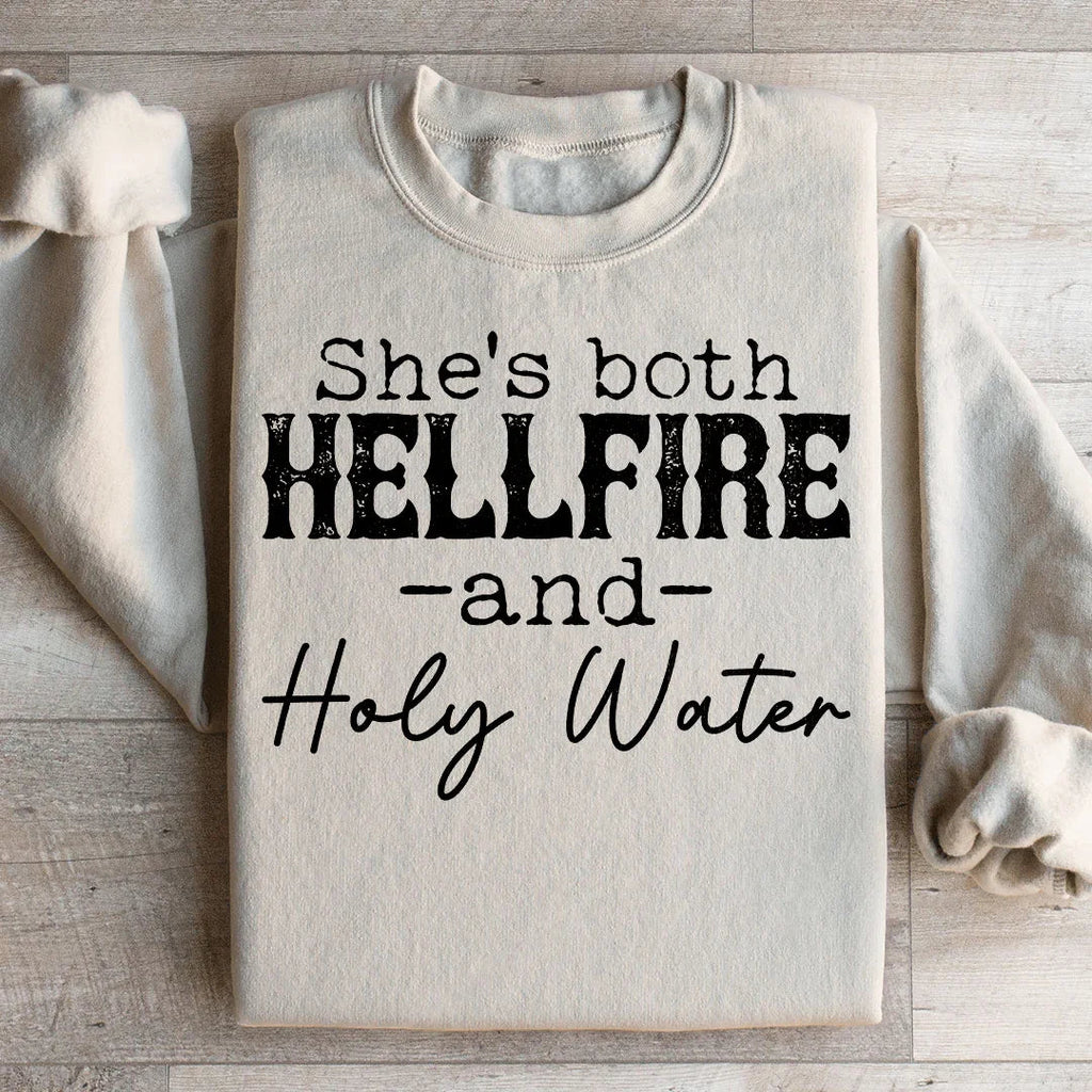 She's Both Hellfire And Holy Water Sweatshirt product image 1