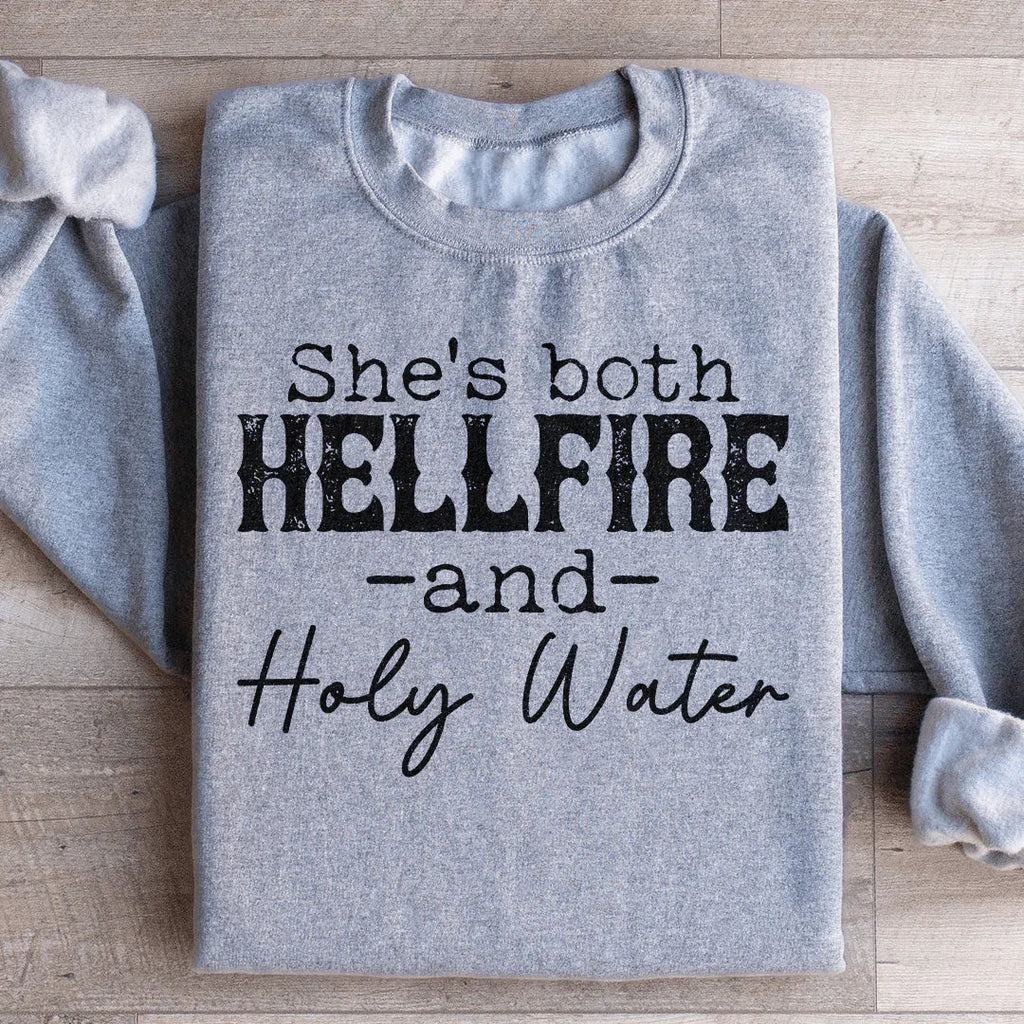 She's Both Hellfire And Holy Water Sweatshirt product image 2