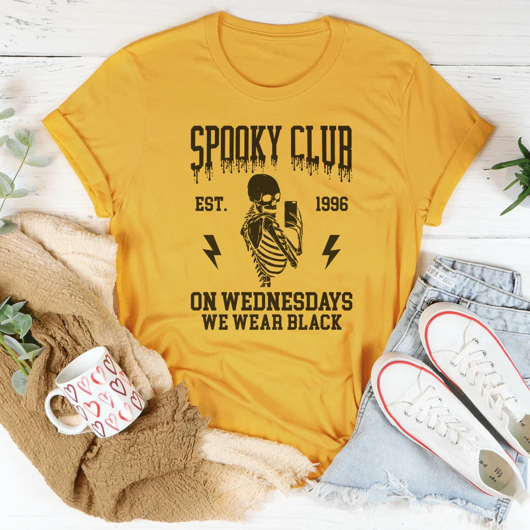 Spooky Club Est 1996 On Wednesdays We Wear Black Tee product image 1