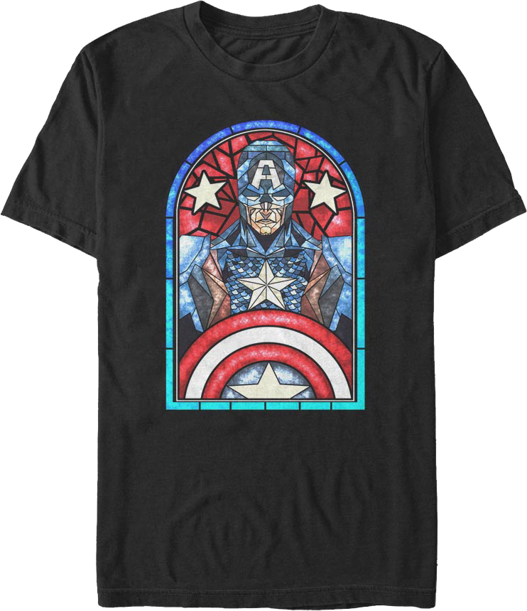 Stained Glass Captain America T-Shirt product image 1
