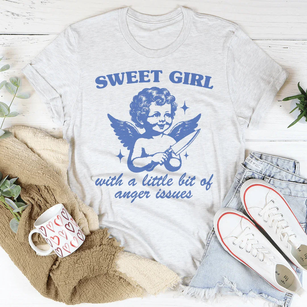 Sweet Girl With A Little Bit Of Anger Issues Tee product image 2