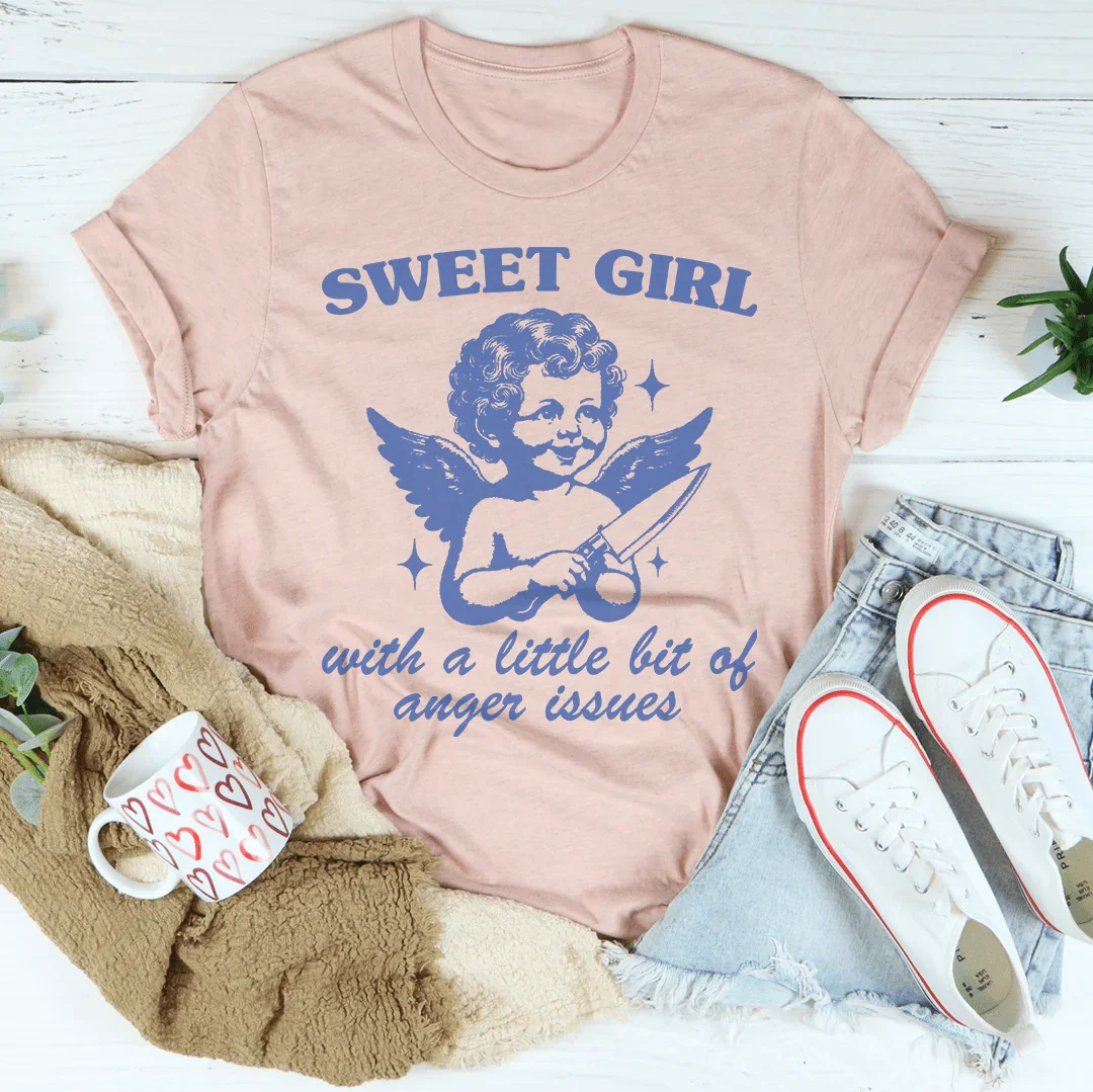 Sweet Girl With A Little Bit Of Anger Issues Tee product image 4
