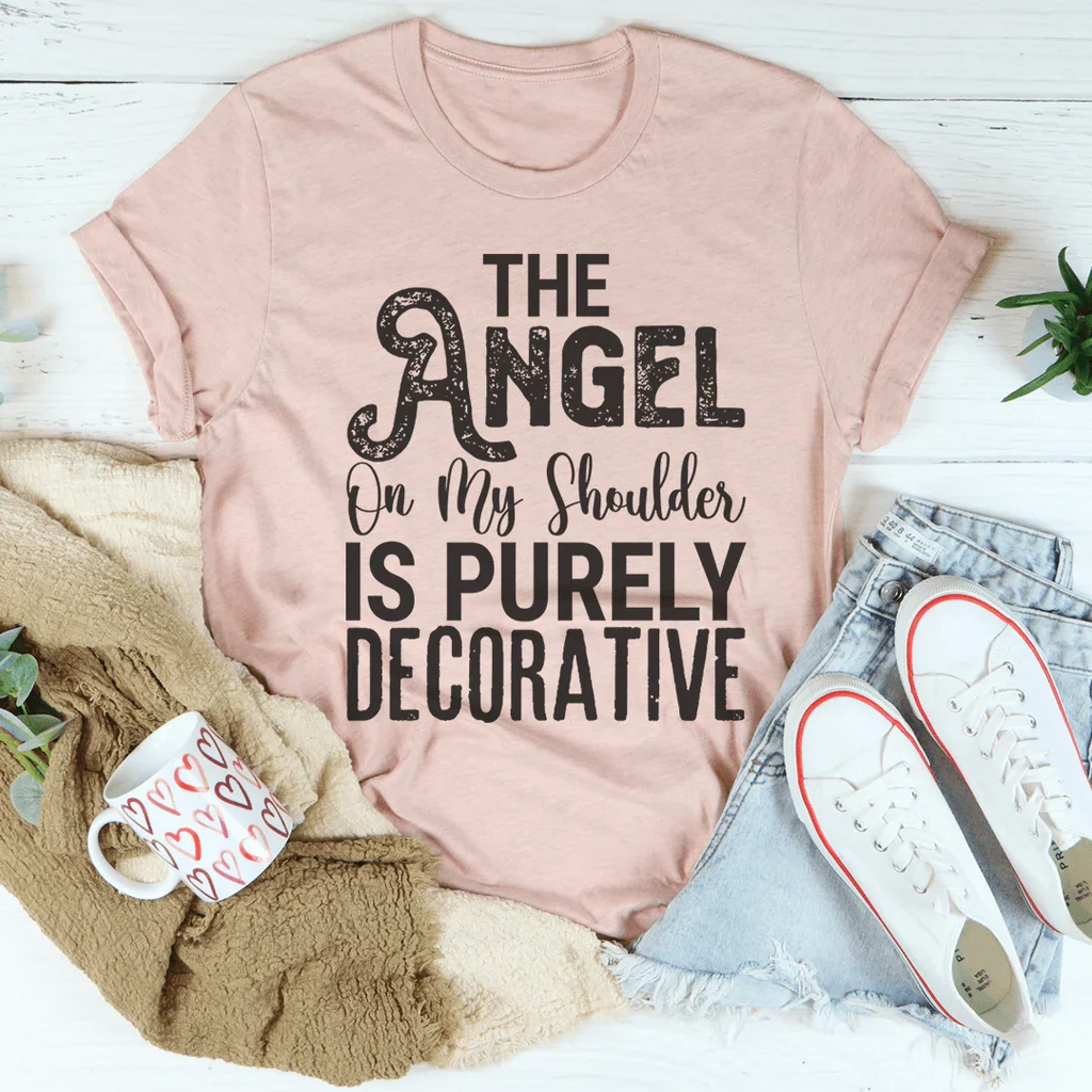 The Angel On My Shoulder Is Purely Decorative Tee product image 2