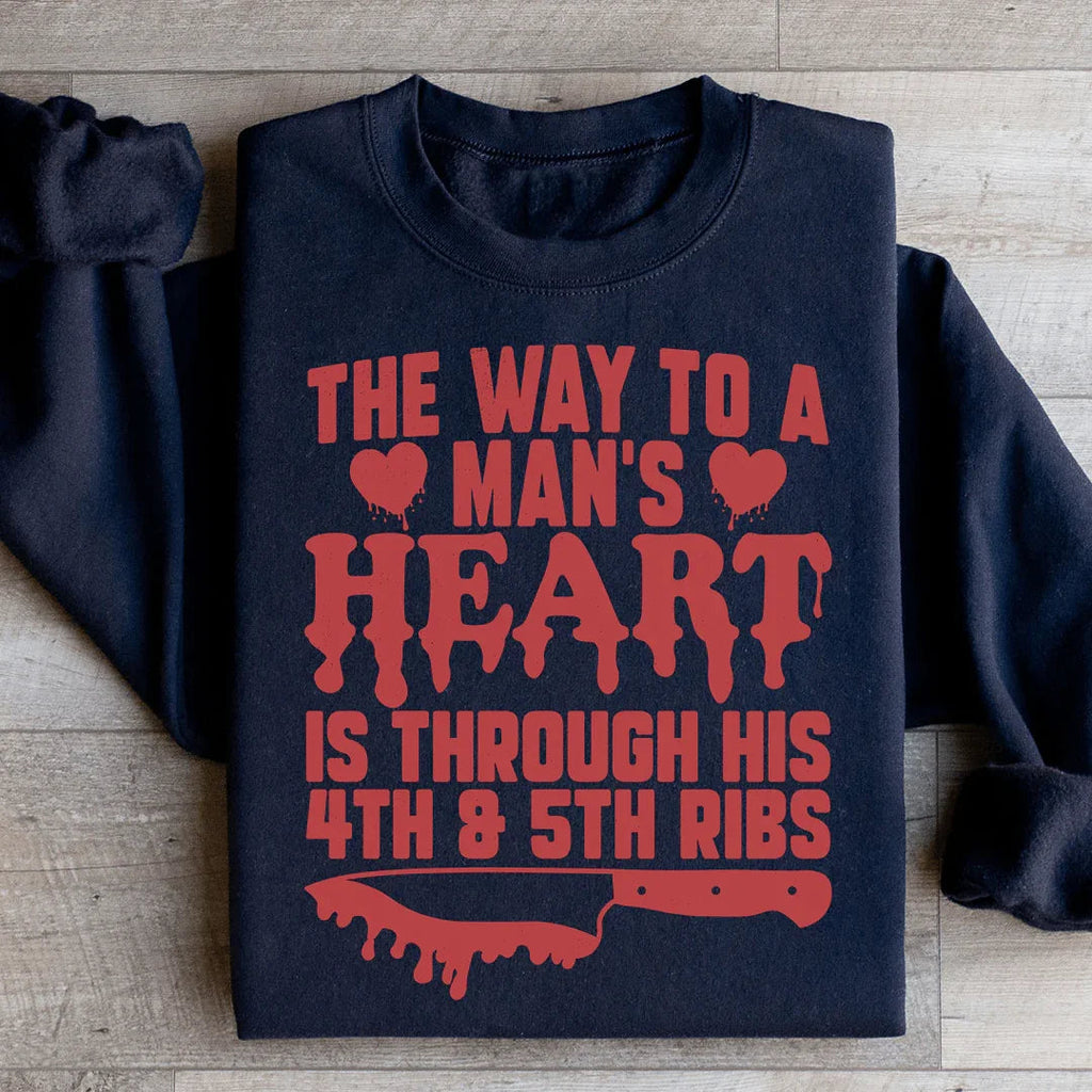 The Way To A Mans Heart Is Through His Ribs Sweatshirt product image 3