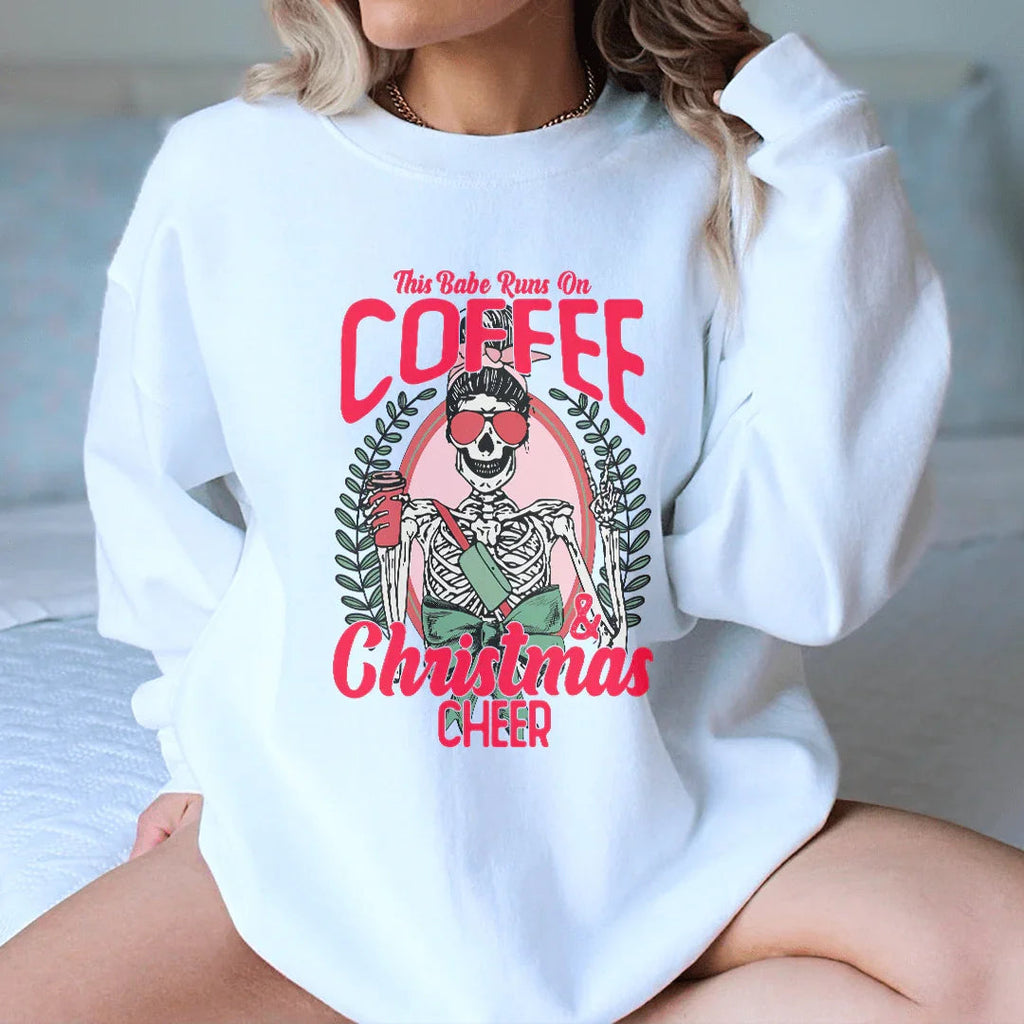 This Babe Runs On Coffee & Christmas Cheer Sweatshirt product image 2