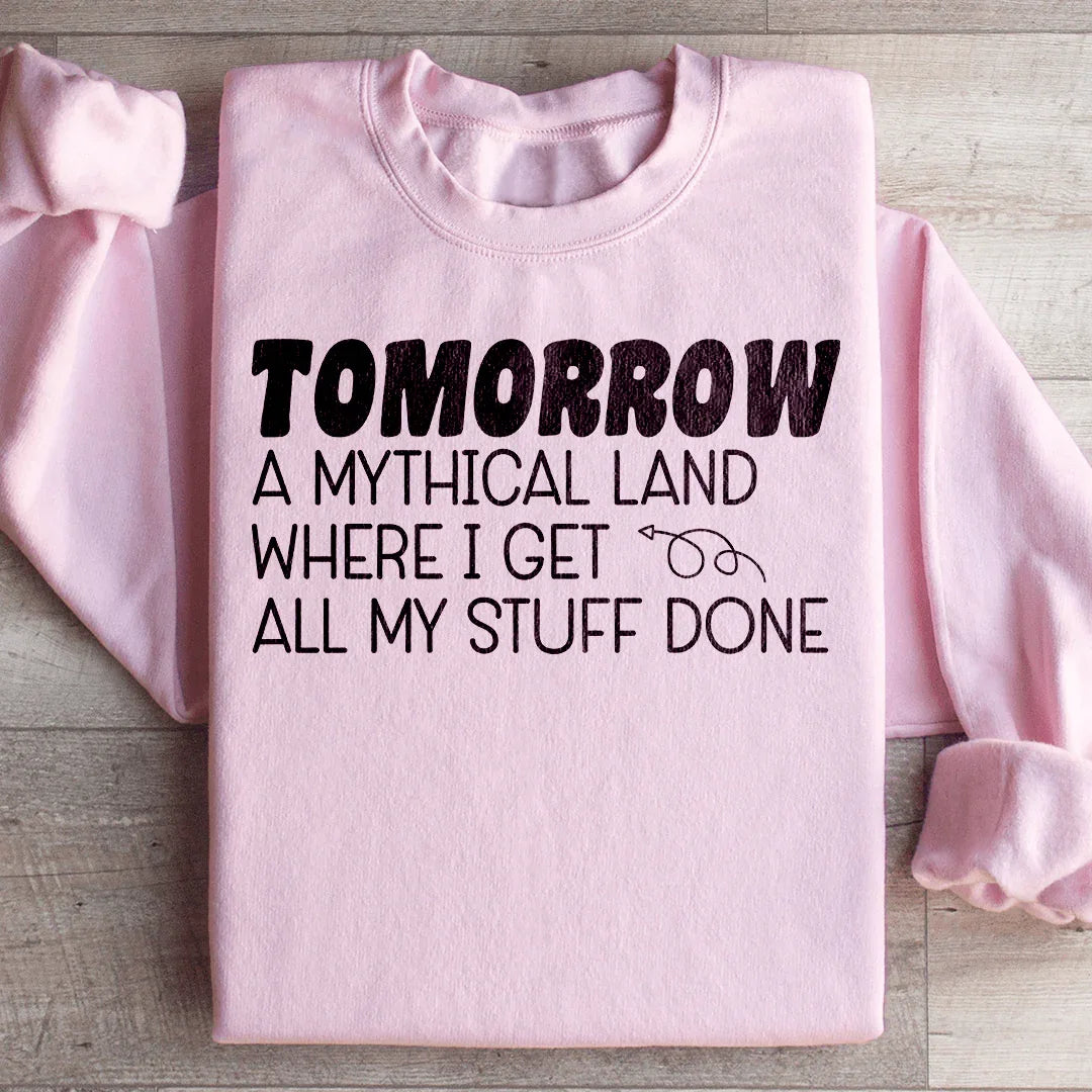 Relatable Procrastination Humor Sweatshirt – "Tomorrow A product image 4