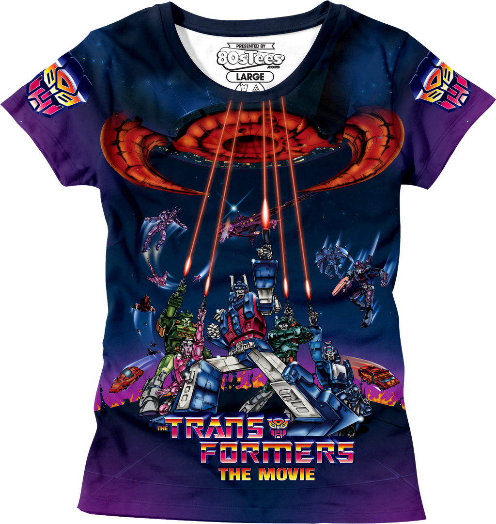 Womens 1986 Movie Poster Transformers Shirt