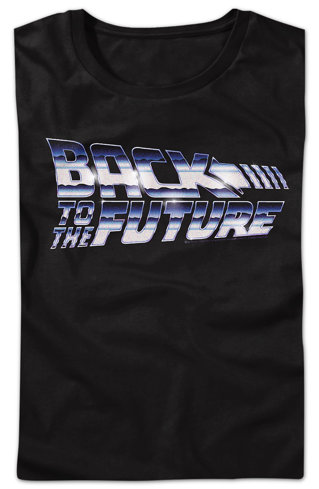 Womens Faux Chrome Logo Back To The Future Shirt product image 2