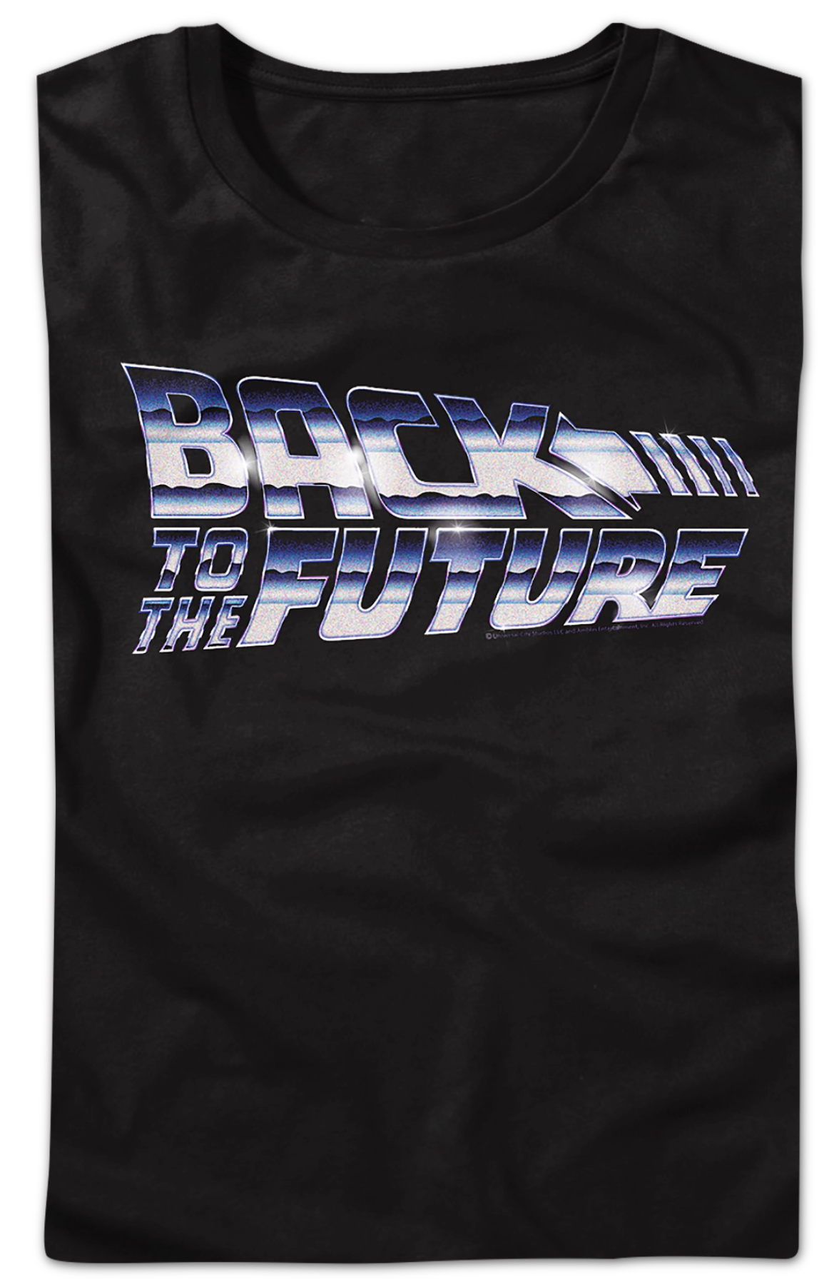 Womens Faux Chrome Logo Back To The Future Shirt product image 2
