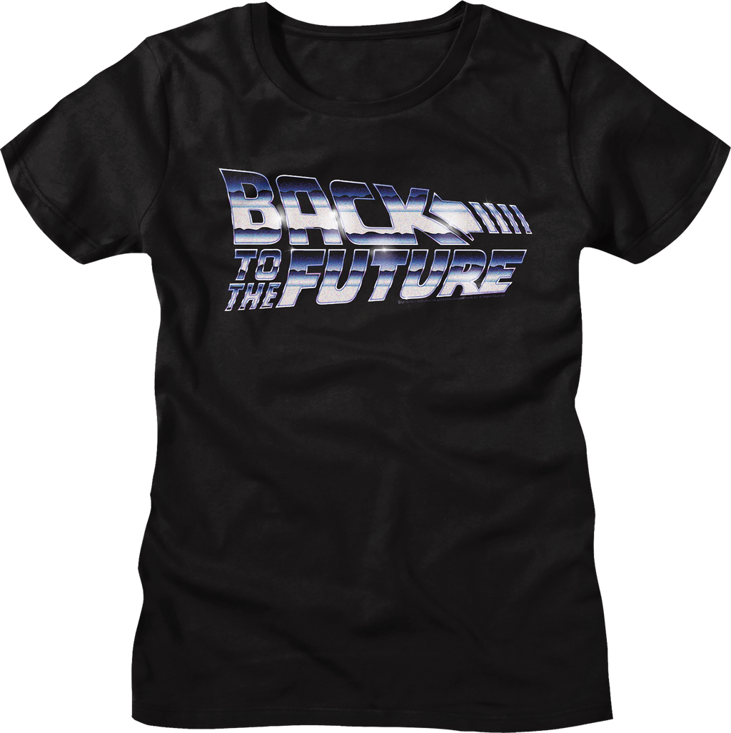 Womens Faux Chrome Logo Back To The Future Shirt product image 1