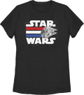 Womens Millennium Falcon Red White Blue Stripes Star Wars product image 1