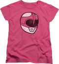 Womens Pink Ranger Helmet Mighty Morphin Power Rangers Shirt product image 1